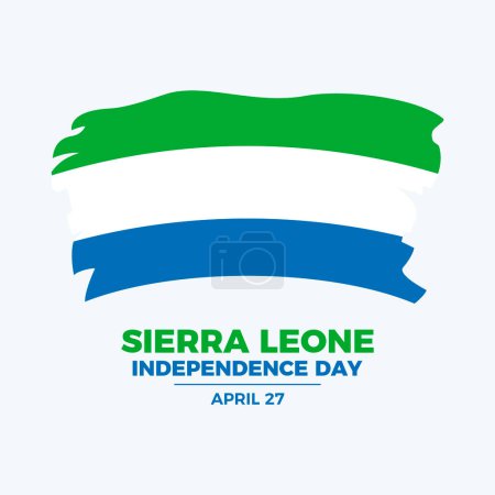 Sierra Leone Independence Day poster vector illustration. Grunge flag of Sierra Leone icon vector. Paintbrush Sierra Leone flag symbol. Template for background, banner, card. April 27 every year. Important day