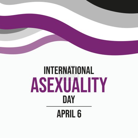 International Asexuality Day poster vector illustration. Abstract waving asexual pride flag icon vector. Template for background, banner, card. April 6 every year. Important day