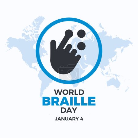 World Braille Day poster vector illustration. Braille icon vector. Template for background, banner, card. January 4 every year. Important day