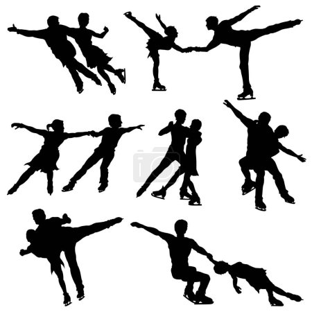 Foto de Ice Skate Dance Silhouettes - Vector Image - Imagen libre de derechos