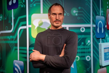 Photo for Istanbul, Turkey - February 10, 2023: Wax sculpture of Steve Jobs at Madame Tussauds Istanbul. - Royalty Free Image
