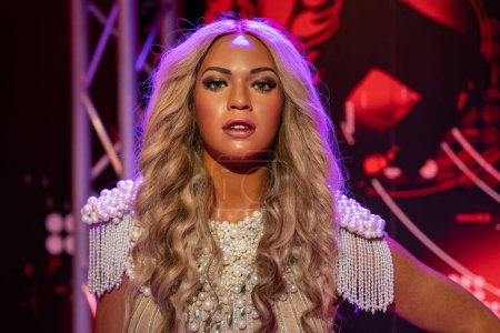Photo for Istanbul, Turkey - February 10, 2023: Wax sculpture of Beyonce at Madame Tussauds Istanbul. - Royalty Free Image