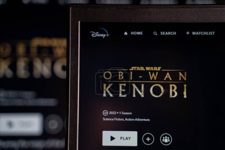 Photo for Star Wars Obi-Wan Kenobi tv series poster on Disney Plus site. Obi-Wan Kenobi is an American television miniseries. Ankara, Turkey - May 23, 2023. - Royalty Free Image