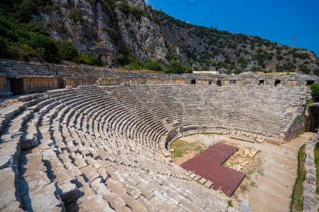 Photo for Ancient theater in Myra Ancient City. Myra was a Lycian, then ancient Greek, then Greco-Roman, then Byzantine Greek, then Ottoman town in Lycia. - Royalty Free Image
