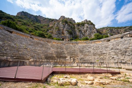 Photo for Stairs of the ancient theater in Myra Ancient City. - Royalty Free Image