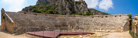 Photo for Panoramic view of ancient theater in Myra Ancient City. Myra was a Lycian, then ancient Greek, then Greco-Roman, then Byzantine Greek, then Ottoman town in Lycia. - Royalty Free Image