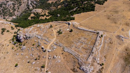 Photo for Aerial view of the ruins of the ancient city of Hattusa. Hattusas was the capital of the Hittite Empire in the late Bronze Age. - Royalty Free Image
