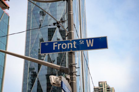 Front Street West sign in downtown Toronto.