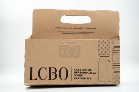 Photo for Empty LCBO 8-pack box. Toronto, Canada - April 30, 2024. - Royalty Free Image