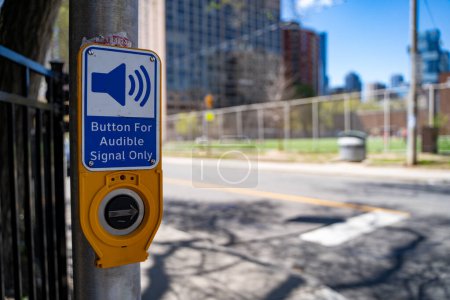 Photo for Button for audible signal only on the roadside. - Royalty Free Image