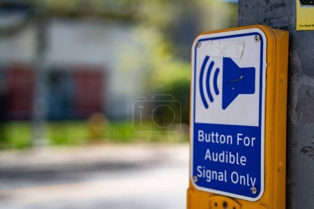 Photo for Button for audible signal only on the roadside. - Royalty Free Image