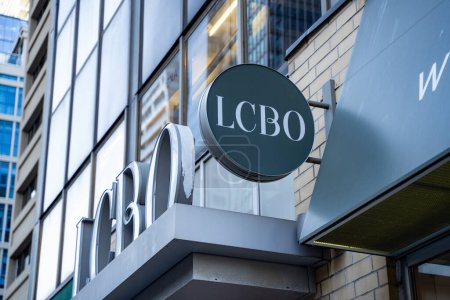 Photo for LCBO logo sign. The Liquor Control Board of Ontario (LCBO) is a Crown corporation that retails and distributes alcoholic beverages. Toronto, Canada - April 30, 2024. - Royalty Free Image