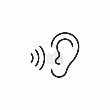 Téléchargez les illustrations : Oreille Écouter Voix Icône sourde - en licence libre de droit
