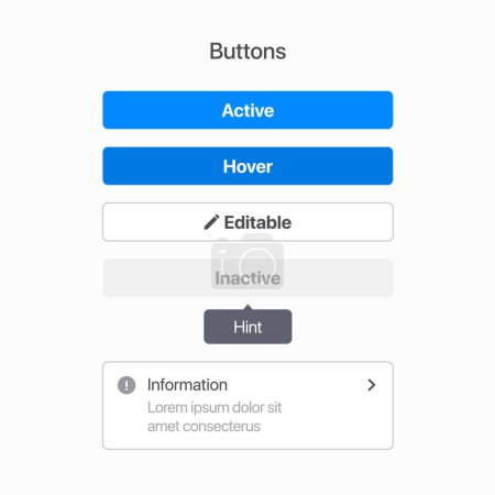 Illustration for UI Buttons Kit interface Template - Royalty Free Image