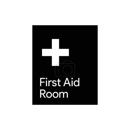 Illustration for First Aid Emergency sign label - Royalty Free Image