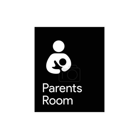 Illustration for Parents Room Child Care sign label - Royalty Free Image