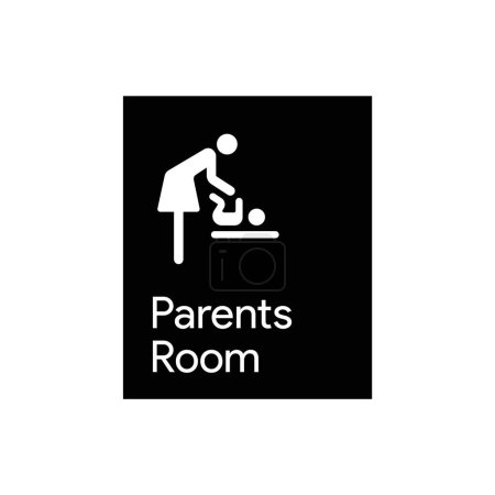 Illustration for Parents Room Child Care sign label - Royalty Free Image