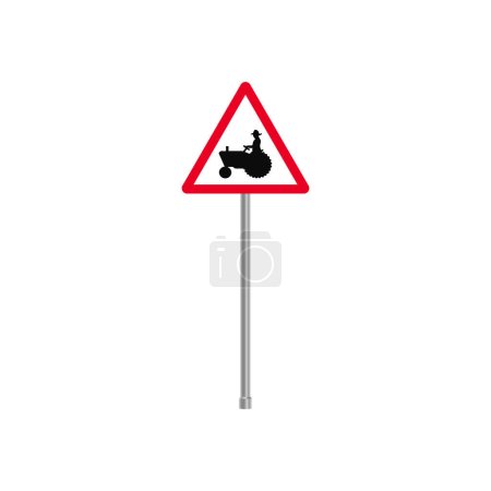 Illustration for Tractor Traffic Road Sign Stand - Royalty Free Image