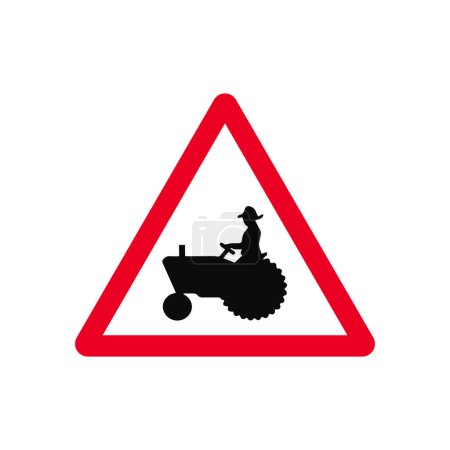 Tractor Tráfico Carretera vector de señal