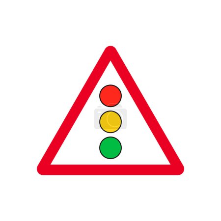 Illustration for Traffic Light Ahead Road Sign - Royalty Free Image