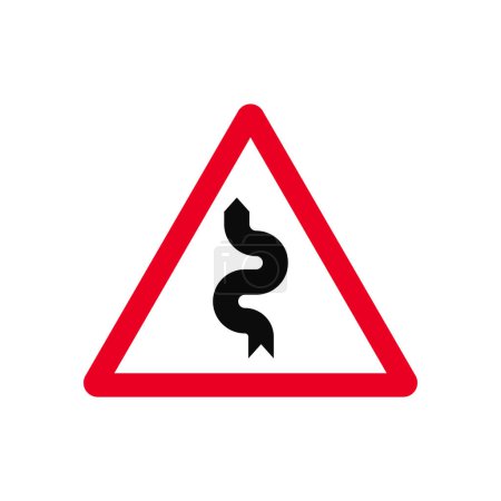 Illustration for Winding Road Traffic Sign Vector - Royalty Free Image