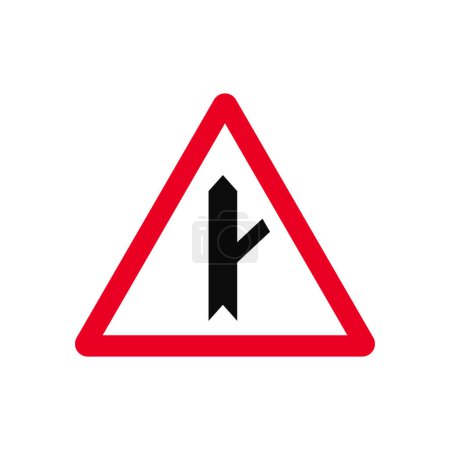 Ilustración de Tenedor derecho en la señal de tráfico - Imagen libre de derechos