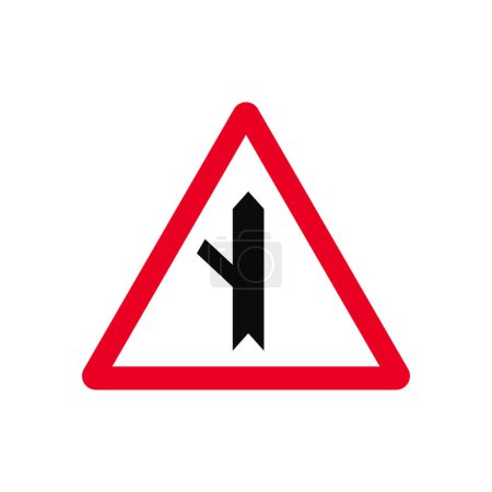 Ilustración de Tenedor izquierdo en la señal de tráfico - Imagen libre de derechos