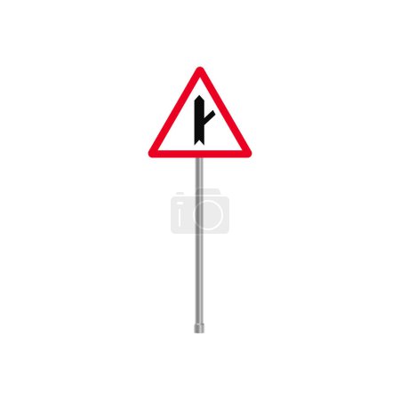 Illustration for Right Fork in Road Sign - Royalty Free Image