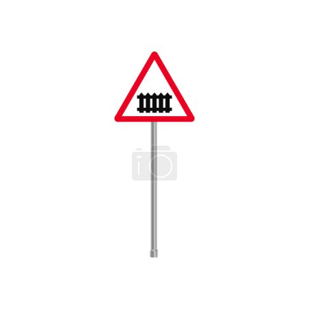Railroad Crossing Traffic Sign Stand Vector