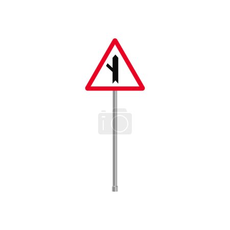 Illustration for Left Fork in Road Sign - Royalty Free Image