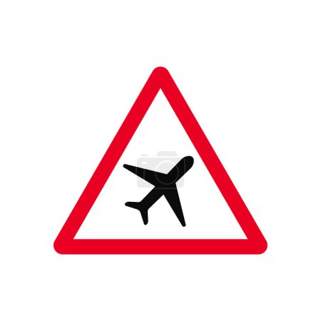 Panneau Triangle de Trafic Avion Passage