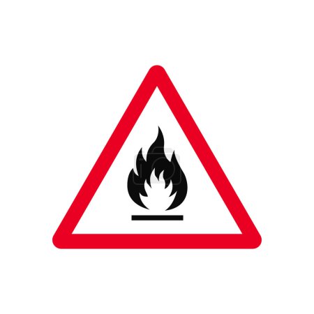 Señal de triángulo de tráfico de advertencia de incendio