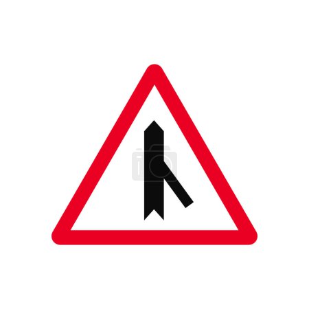 Ilustración de Señal de advertencia de fusión de carril derecho - Imagen libre de derechos