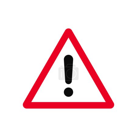 Red Warning Exclamation Point Sign Traffic Sign