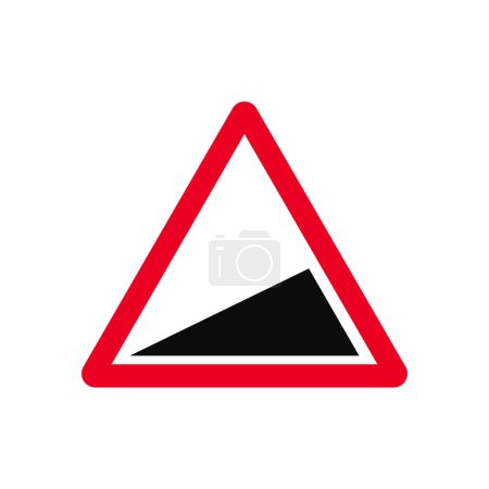 Illustration for Steep Incline Road Ahead Traffic Sign - Royalty Free Image