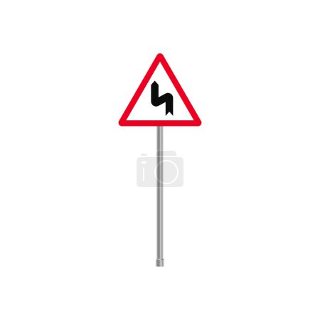 Double Curve - First to the Left, Then to the Right Traffic Sign
