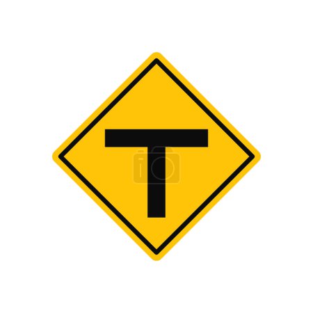 T Kreuzung Verkehrszeichenvektor