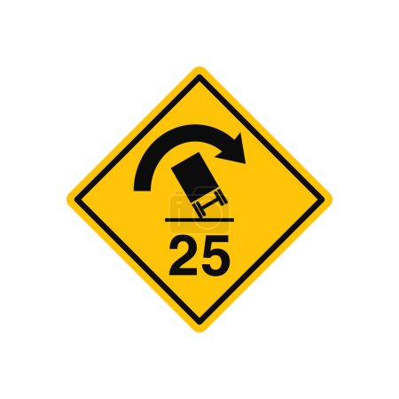 Camión Rollover 25 Velocidad de aviso de tráfico