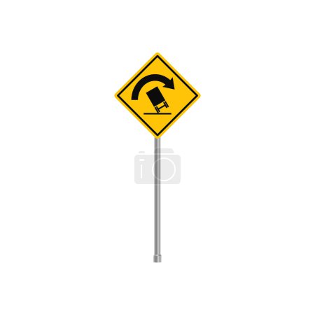 Camion Rollover Traffic Sign Vector