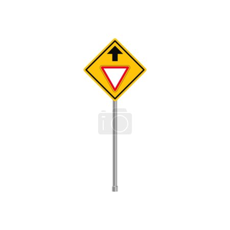 Illustration for Give Way Ahead Traffic Sign - Royalty Free Image