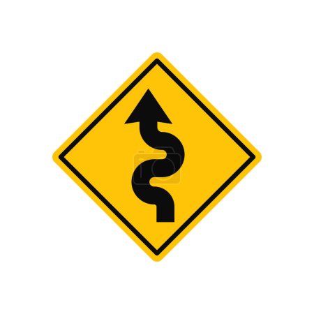 Curves Ahead Traffic Sign Vector