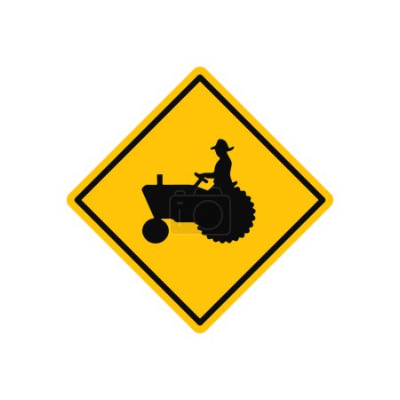 Tractor Traffic Road Sign vector