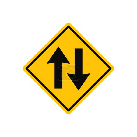 Illustration for Two Way Traffic Sign Vector - Royalty Free Image