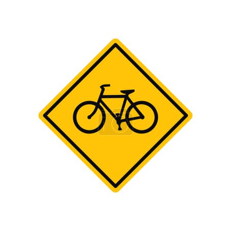 Ilustración de Bicicleta que cruza la señal del triángulo del tráfico - Imagen libre de derechos