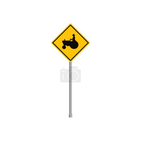 Illustration for Tractor Traffic Road Sign vector - Royalty Free Image