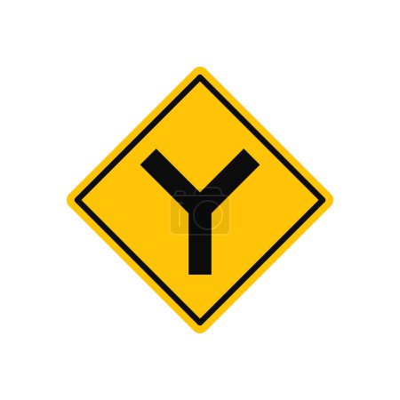 Y Intersection Traffic Sign Vector