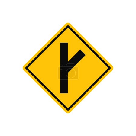 Fork à droite dans la signalisation routière