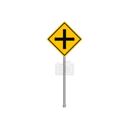 Ilustración de Vector de señal de tráfico de intersección cruzada - Imagen libre de derechos