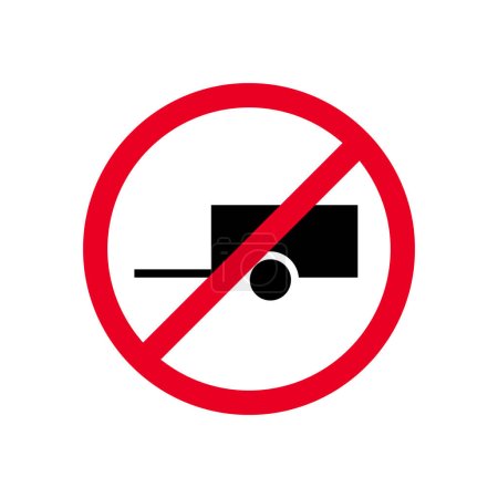 Illustration for No Trailer Prohibited Traffic Sign - Royalty Free Image
