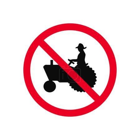 No Tractor Prohibited Traffic Sign